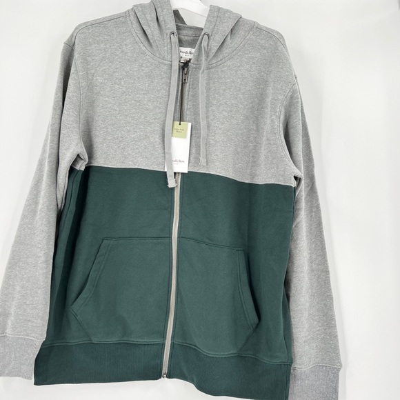 Goodfellow & Co Mens Color Blocked Green and Gray Jacket Hoodie Size Large NWT - Picture 2 of 7